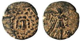 Pontos, Amisos. Mithradates VI (120-63 BC) AE local civic issue under Mithradates VI
Obv: Facing Gorgonion as boss of fleece (aegis)-covered, octagona...