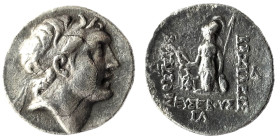 Kings of Cappadocia. Ariarathes V Eusebes Philopator (c. 163-130 BC). AR Drachm , Eusebeia-Mazaca, year 33 (ΓΛ) = 130/129.
Obv. Diademed head of Ariar...