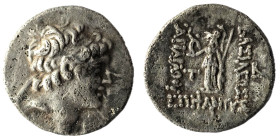 KINGS OF CAPPADOCIA. Ariarathes VI Epiphanes Philopator, circa 130-112/0 BC. Drachm AR Drachm Eusebeia-Mazaca
Obv. Diademed head of Ariarathes to righ...