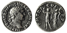 Trajan AR Denarius. Rome, AD 108-109. Weight : 3.24 gr Diameter : 17.18 mm