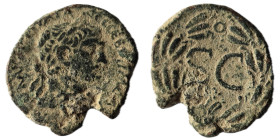 SYRIA, Seleucis and Pieria. Antioch. Trajan, 98-117. Laureate head of Trajan right, with drapery on left shoulder. Rev. Large S C / A below; all withi...