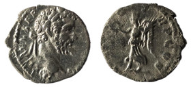 Septimius Severus. A.D. 193-211. AR denarius. Laodicea mint, Struck A.D. 198. L SEP SEVERVS PER AVG P M IMP XI, laureate head right / VICT AVG COS II ...