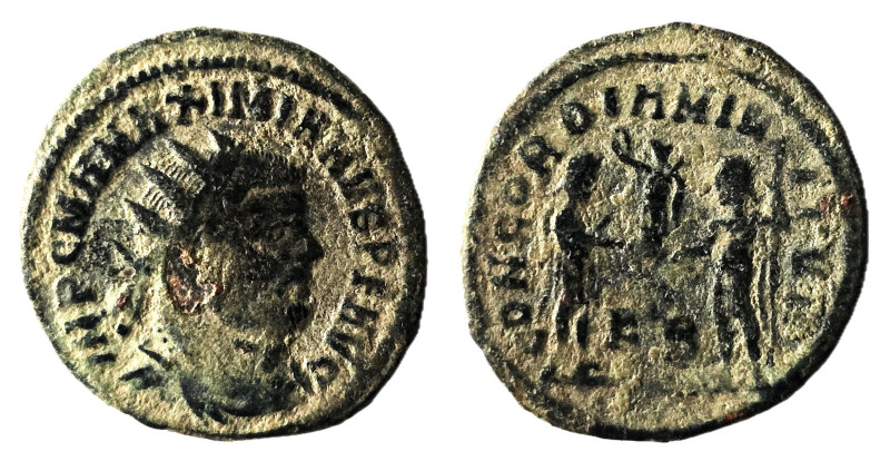 Maximianus (286-305). Æ Radiate . Cyzicus, 295-9. Radiate, draped and cuirassed ...