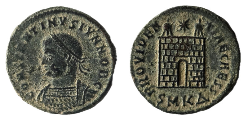 Constantius II. As Caesar, A.D. 324-337. AE follis . Cyzicus mint, Struck A.D. 3...