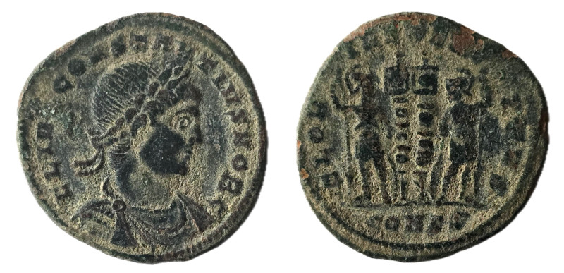 Constantius II. As Caesar, Æ follis Constantinople, AD 324-337. Constantine I, A...