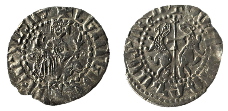 CILICIAN ARMENIA.Levon I.(1198-1219).Sis.Tram.
Obv : Crowned figure of Levon sea...