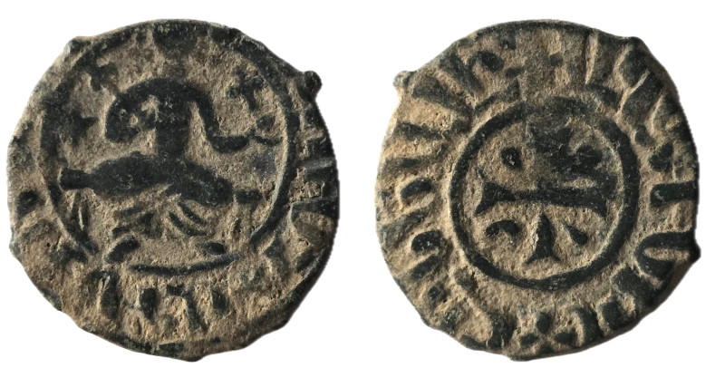 ARMENIA, Cilician Armenia. Royal . Hetoum I. 1226-1270. Æ Tank . King enthroned ...