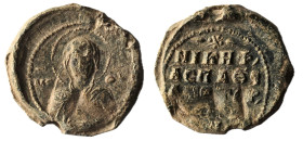 BYZANTINE LEAD SEAL.(Circa 7th-11th Century).Pb. Weight : 9.39 gr Diameter : 22.47 mm