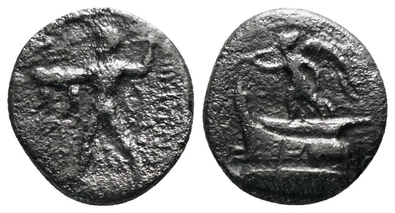 KINGS OF MACEDON. Demetrios I Poliorketes (306-283 BC). Drachm. Tarsos.
Obv: BAΣ...