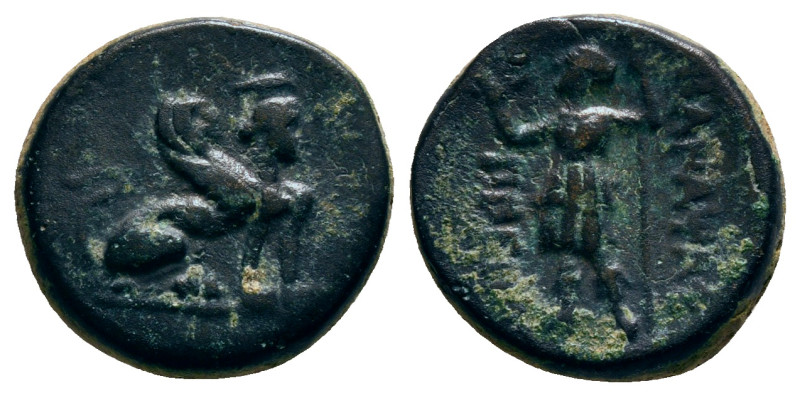 PAMPHYLIA. Perge. Ae (Circa 260-230 BC).
Obv: Sphinx seated right, wearing kalat...