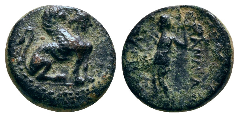 PAMPHYLIA. Perge. Ae (Circa 260-230 BC).
Obv: Sphinx seated right, wearing kalat...