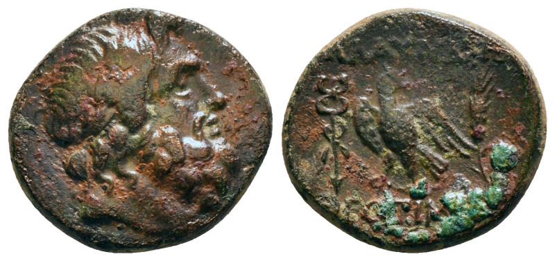 LYDIA. Blaundos. Ae (2nd century BC). Apollo and Theogens, magistrates.
Obv: Lau...