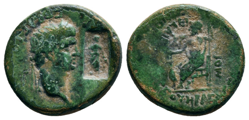 PHRYGIA. Acmonea. Nero (54-68). Ae. L. Servenius Capito, archon, with his wife, ...