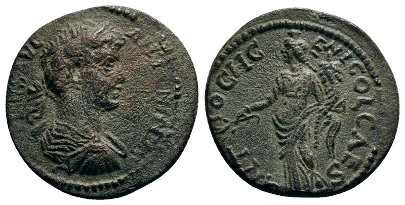 PISIDIA. Antioch. Caracalla (198-217). Ae.
Obv: ANTONINVS PIVS AVG.
Laureate, dr...