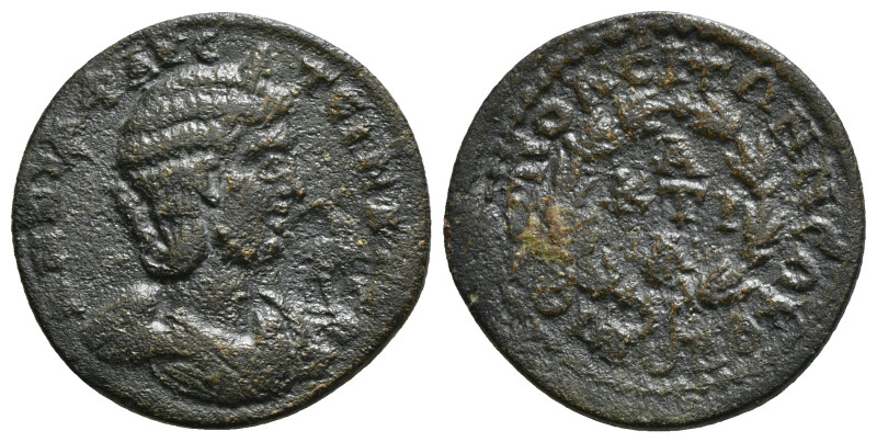 PHRYGIA,Hierapolis, Annia Faustina (Augusta, 221). AE
Obv: ΑΝΝΙΑ ΦΑVСΤЄΙΝΑ СЄΒ -...