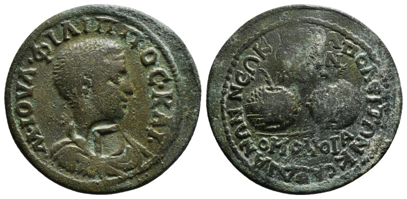 Phrygia. Hierapolis . Philip II as Caesar AD 244-247. AE Homonoia-issue with Sar...