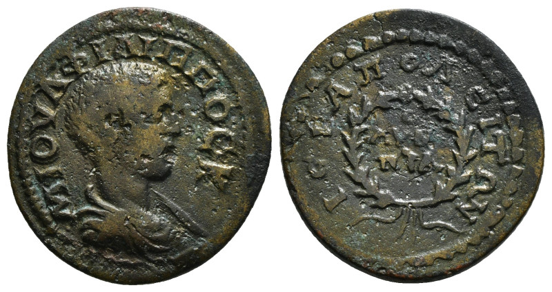 PHRYGIA. Hierapolis. Philip II (Caesar, 244-247). Ae.
Obv: M IOVΛ ΦIΛIΠΠOC KAI.
...