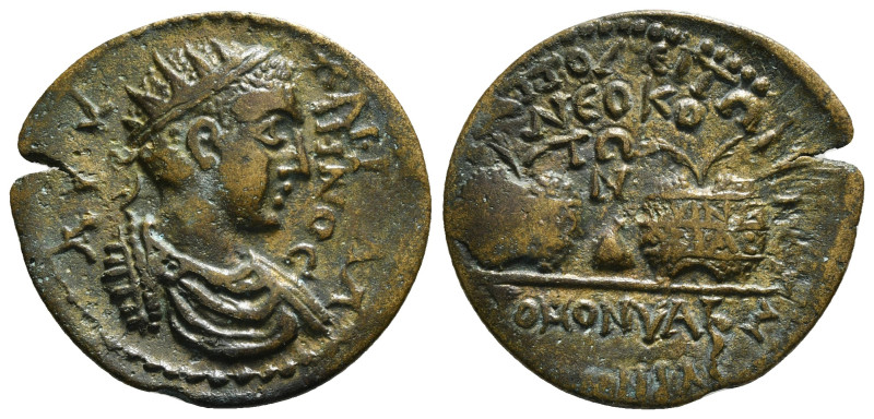 PHRYGIA. Hierapolis. Gallienus (253-268). Ae.
Obv: AV K Π ΛΙ ΓΑΛΛΙΗNOC.
Diademed...