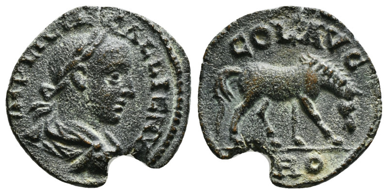 TROAS. Alexandria. Gallienus (253-268). Ae As.
Obv: IMP GALLIENVS A.
Laureate he...