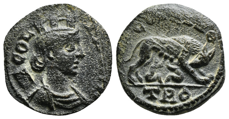 TROAS. Alexandria. Pseudo-autonomous. Time of Gallienus (253-268). As as.
Obv: A...