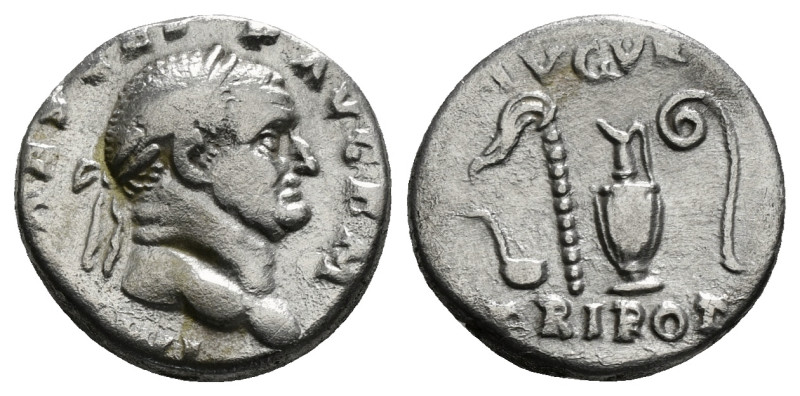 VESPASIAN (69-79). Denarius. Rome.
Obv: IMP CAES VESP AVG P M COS IIII.
Laureate...