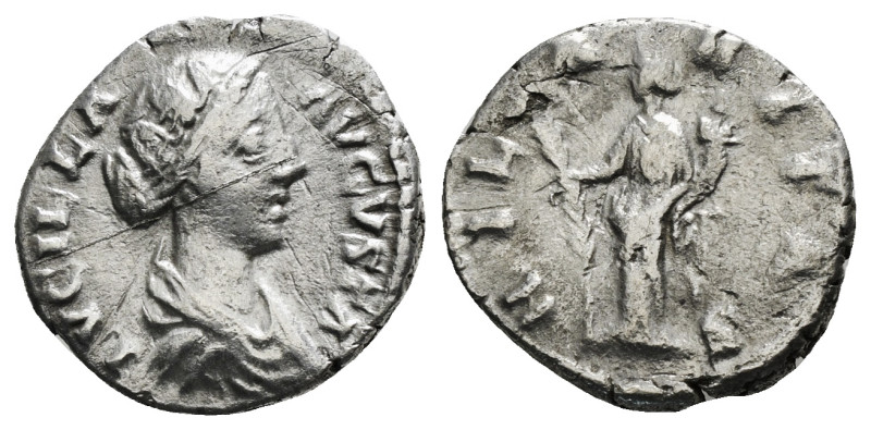 LUCILLA (164-169 AD). Rome. Denarius. 
Obv: LVCILLA AVGVSTA. Draped bust right
R...