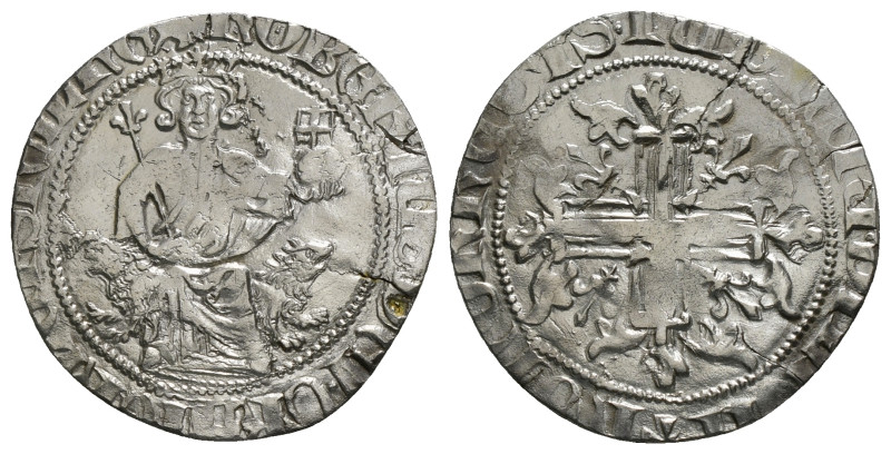 FRANCE, Provincial. Provence (county). Robert. 1309-1343. AR Gigliato. Avignon m...