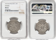 Danzig. Sigismund III 1/4 Taler (Ort) 1615-SA MS62 NGC, KM6, Kop-7489, Kopicki (MZIIIW)-1473. A wholesome Mint State example exhibiting a lovely layer...