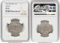 Danzig. Sigismund III 1/4 Taler (Ort) 1623 MS64 NGC, Danzig mint, KM15.2, Gum-1391. Third bust with thick ruffed collar, date with two digits on obver...