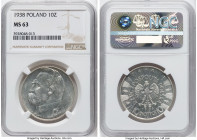 Republic 10 Zlotych 1938-(w) MS63 NGC, Warsaw mint, KM-Y29. HID09801242017 © 2024 Heritage Auctions | All Rights Reserved