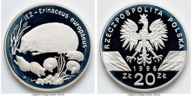 People's Republic silver Proof "Hedgehog" 20 Zlotych 1996 UNC, Warsaw mint, KM-Y312. The obverse displays some pockets of slight haze. HID09801242017 ...