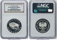 People's Republic silver Proof "Buffalo" 100 Zlotych 1977-MW PR69 Ultra Cameo NGC, Warsaw mint, KM-Pr311, Parchimowicz-P367a. HID09801242017 © 2024 He...