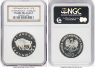 People's Republic silver Proof "Aurochs" 100 Zlotych 1977-MW PR68 Ultra Cameo NGC, Warsaw mint, KM-Y87. Environmental Protection series. HID0980124201...