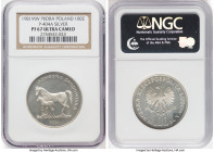 People's Republic silver Proof Proba "Horses" 100 Zlotych 1981-MW PR67 Ultra Cameo NGC, Warsaw mint, KM-Pr448, Parchimowicz-404a. Mintage: 4,020. Envi...