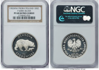 People's Republic silver Proof Proba "Bears" 100 Zlotych 1983-MW PR68 Ultra Cameo NGC, Warsaw mint, KM-Pr489, Parchimowicz-408a. Environmental Protect...