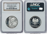 People's Republic silver Proof "John Paul II" 10000 Zlotych 1989-MW PR68 Ultra Cameo NGC, Warsaw mint, KM-Y237, Parchimowicz-369. HID09801242017 © 202...