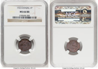 Free City Pfennig 1923 MS66 Red and Brown NGC, Berlin mint, KM140, Parchimowicz-53a. An exquisite example of this inaugural Danzig Pfennig issue, extr...