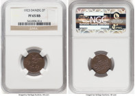 Free City Proof 2 Pfennig 1923 PR65 Red and Brown NGC, Berlin mint, KM141, Parchimowicz-54a. Gorgeous mostly red example with blue tone. HID0980124201...