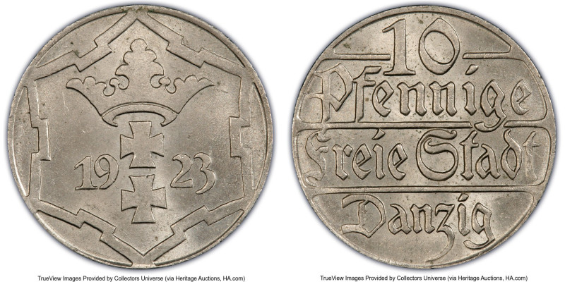 Free City 10 Pfennig 1923 MS64 PCGS, KM143. HID09801242017 © 2024 Heritage Aucti...