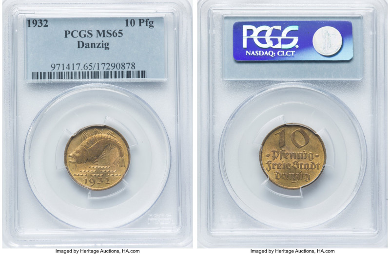 Free City 10 Pfennig 1932 MS65 PCGS, KM152. HID09801242017 © 2024 Heritage Aucti...