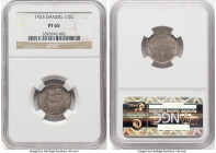 Free City Proof 1/2 Gulden 1923 PR65 NGC, Danzig mint, KM144, Parchimowicz-59a. Intensely mirrored fields with a taupe-gray patina. HID09801242017 © 2...