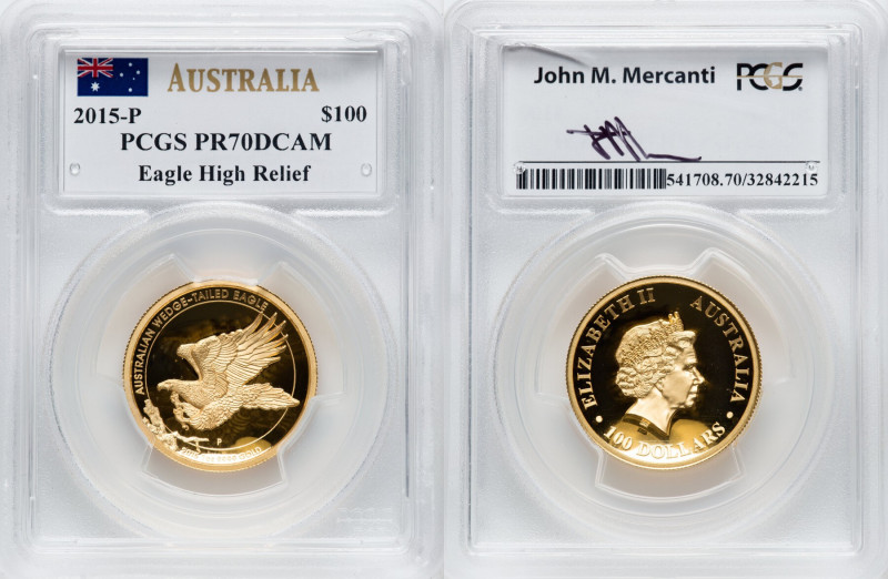 Elizabeth II gold Proof High Relief "Wedge-Tailed Eagle" 100 Dollars (1 oz) 2015...