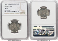 Leopold I copper-nickel Essai 20 Centimes 1859 MS64 NGC, Dupriez-654. An issue created to test the degree of resistance of the dies and the compressib...