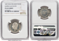 Leopold I silver Essai Proof Franc 1859 PR63 Cameo NGC, Dupriez-624. Well struck with a frosted bust contrasting the reflectivity which sweeps the fie...