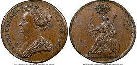 Anne copper Pattern Restrike 1/2 Penny ND (c. 1737-1745) MS62 Brown NGC, KM566, Peck-731. Accompanied by a Noonans lot tag. HID09801242017 © 2024 Heri...