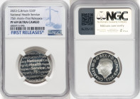 Charles III silver Proof "National Health Service - 75th Anniversary" 50 Pence 2023 PR69 Ultra Cameo NGC, Mintage: 4,260. First Releases. HID098012420...