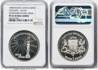 Republic silver Proof Piefort "Government Exile" Trojas Unze (Ounce) 1988 PR67 Ultra Cameo NGC, KM-XP1. TEVZEMEJ error variety. Reported mintage: 70. ...