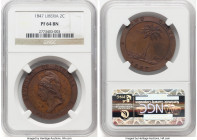 Republic Proof 2 Cents 1847 PR64 Brown NGC, KM2. Exhibiting glossy surfaces with crisp devices. HID09801242017 © 2024 Heritage Auctions | All Rights R...