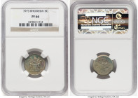 Republic Proof 5 Cents 1973 PR66 NGC, KM12. A wonderful array of color only adds to the appeal of this elusive issue. Extremely scarce in Proof qualit...