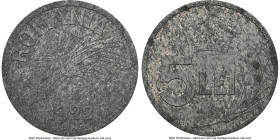 Ferdinand I aluminum Pattern 5 Lei 1922 UNC Details (Environmental Damage) NGC, Schäffer/Stambuliu-115.1.3 var. (there with mintmark). No mintmark typ...